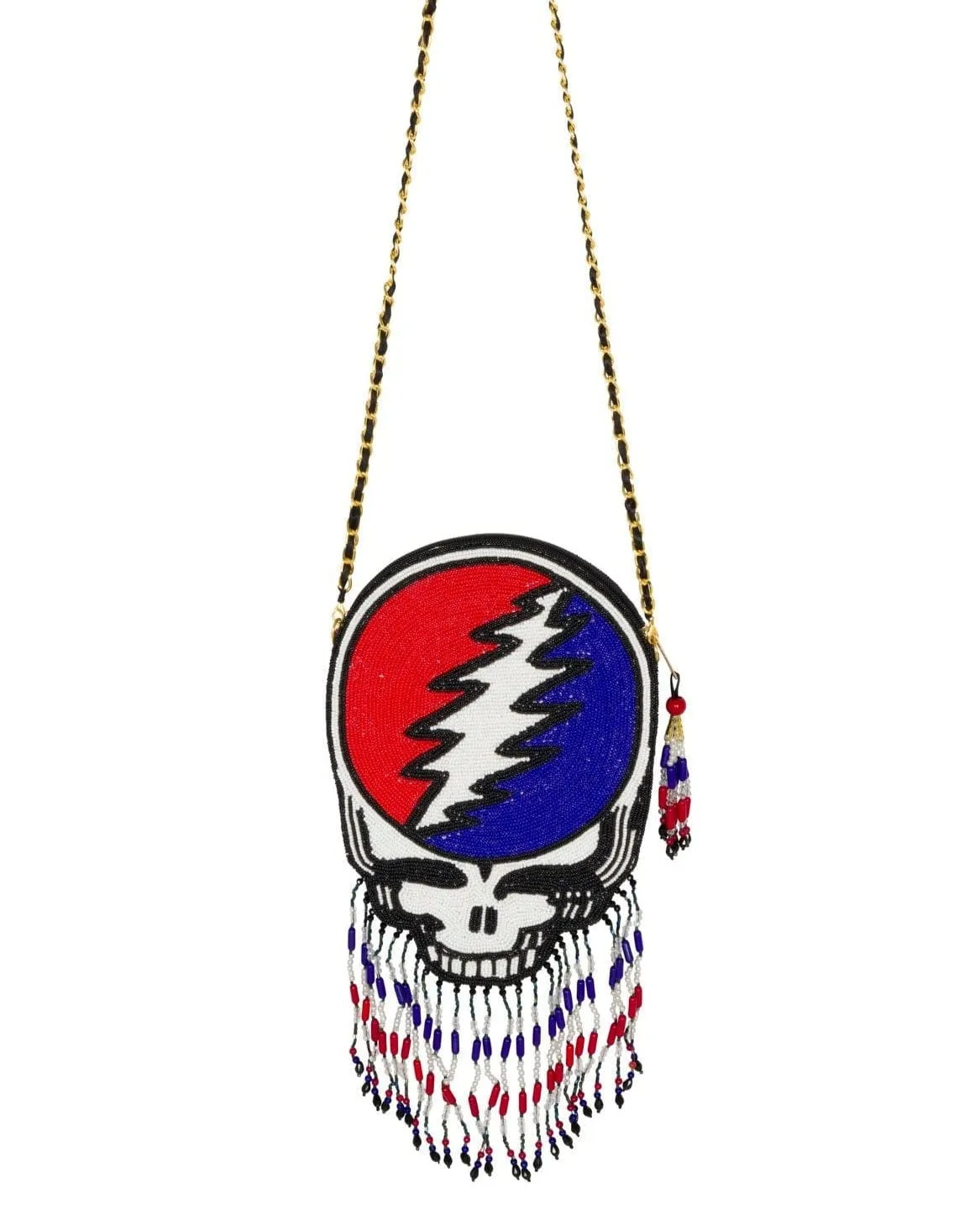 Grateful Dead Stealie Beaded Crossbody Purse