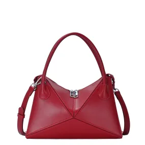 Gwen's Vegan Leather Geometric Panel Satchel