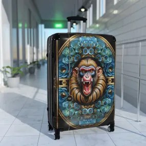 Happy Mandrill Suitcase Blue Florals Luggage Carry-on Suitcase Premium Hard Shell Suitcase with Wheels | X3412