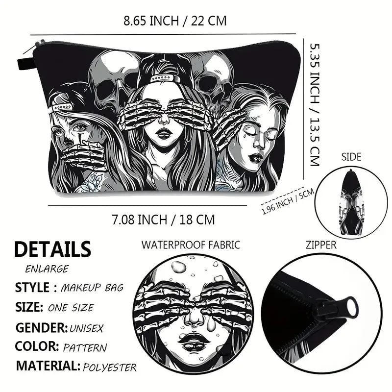 Hear See Speak No Evil Makeup Bag