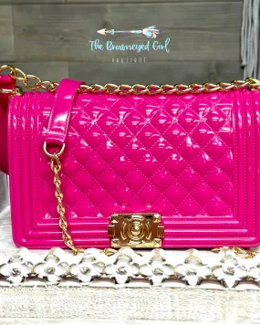 Hot Pink Quilted Jelly Bag Large