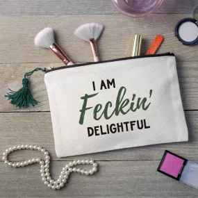 I am Feckin' Delightful Makeup Bag with Green Tassel