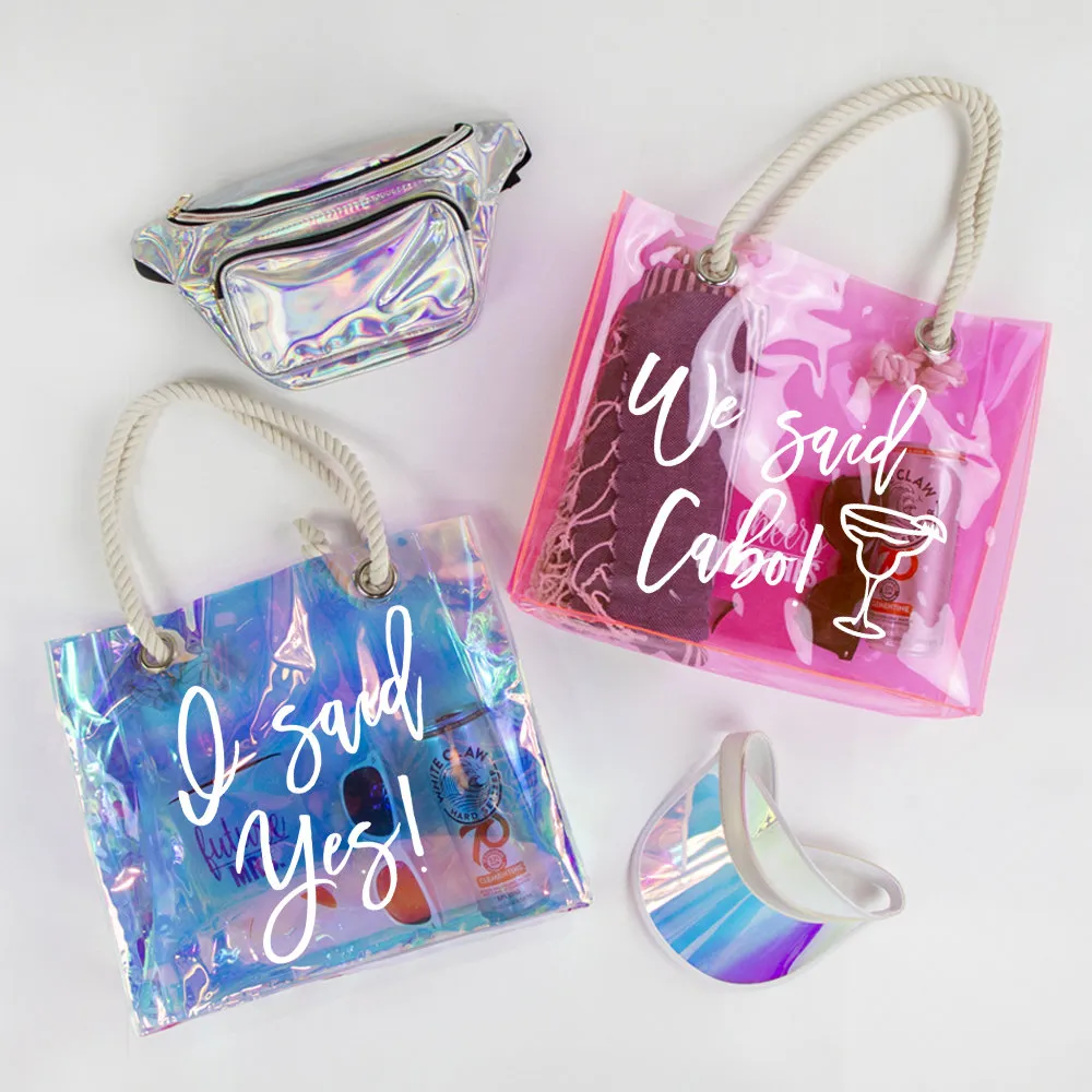 I Said Yes Transparent Tote Bag, We Said Cabo Transparent Bag