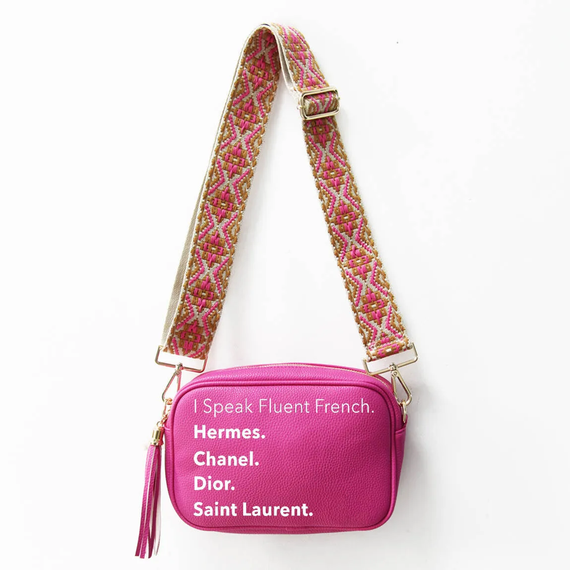 I Speak Fluid French Vegan Leather Crossbody Bag - Assorted Colors