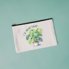 I'd Prop That | Monstera Themed Canvas Makeup Bag