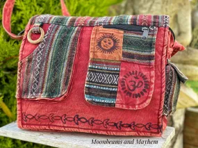 INDIAN RED HIPPIE MANTRA'SHOULDER BAG / SATCHEL