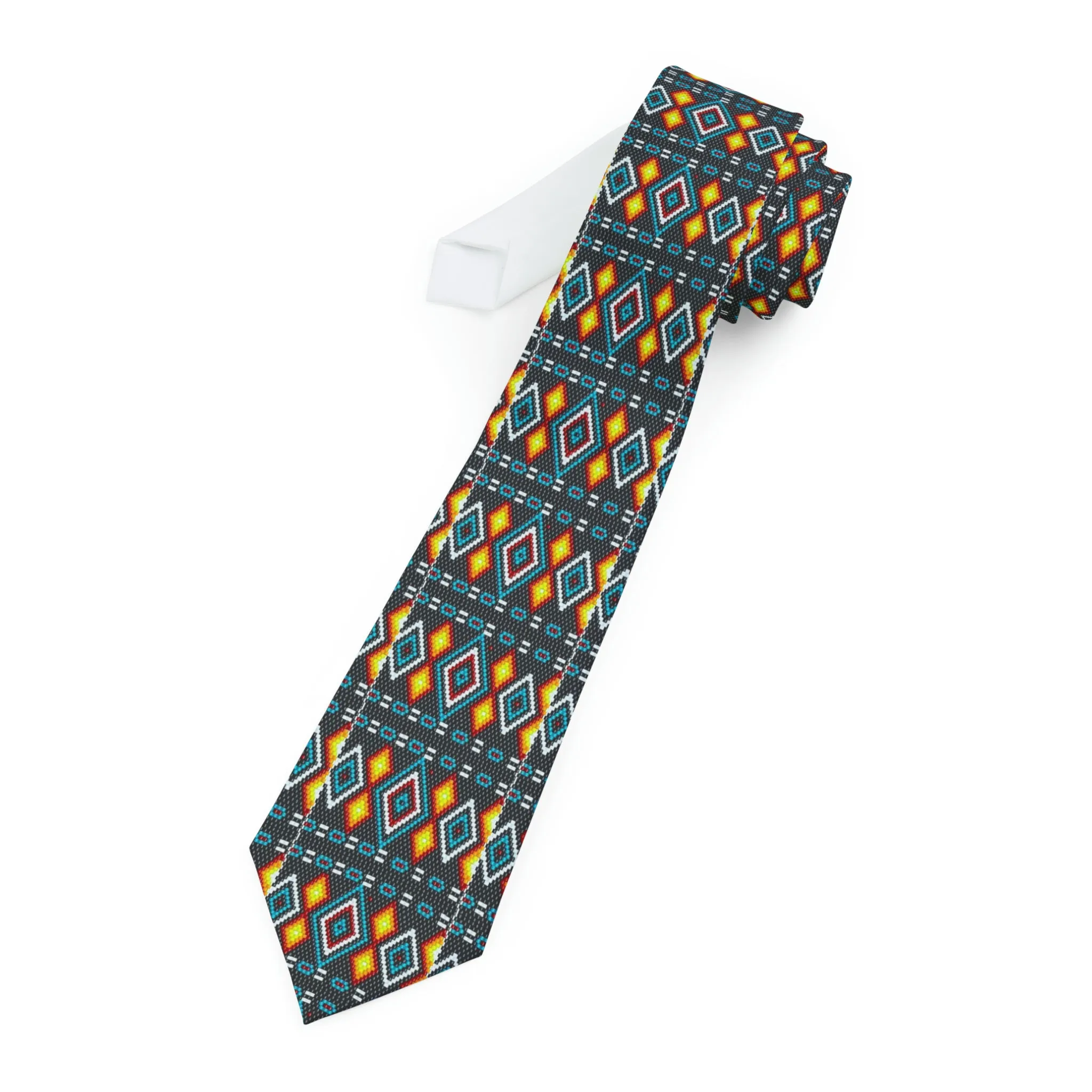 Indigenous beaded design Necktie