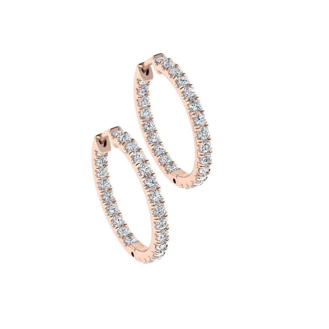 Inside out diamond hoop earrings