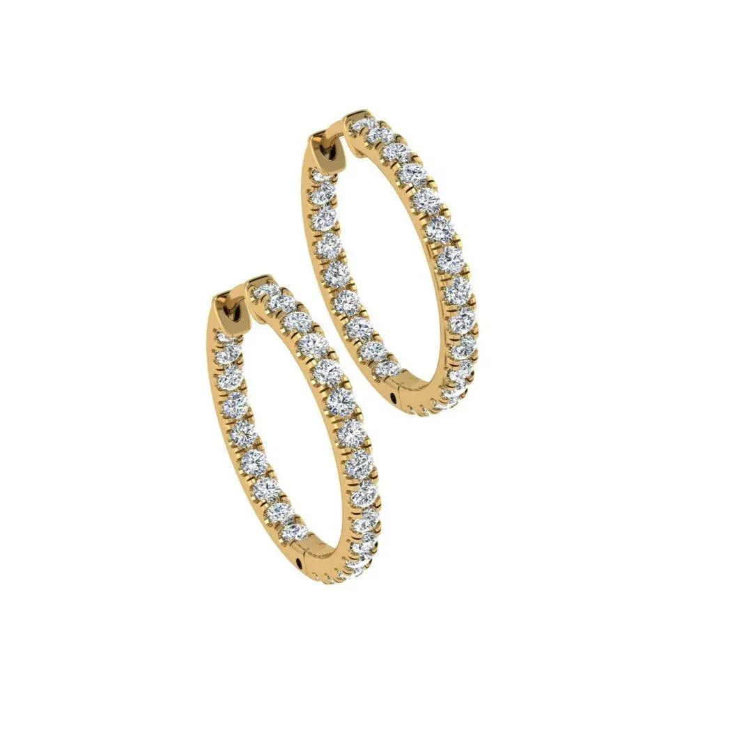 Inside out diamond hoop earrings