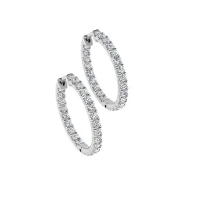 Inside out diamond hoop earrings