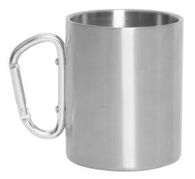 Insulated Stainless Steel Portable Camping Mug With Carabiner Handle – 15 oz