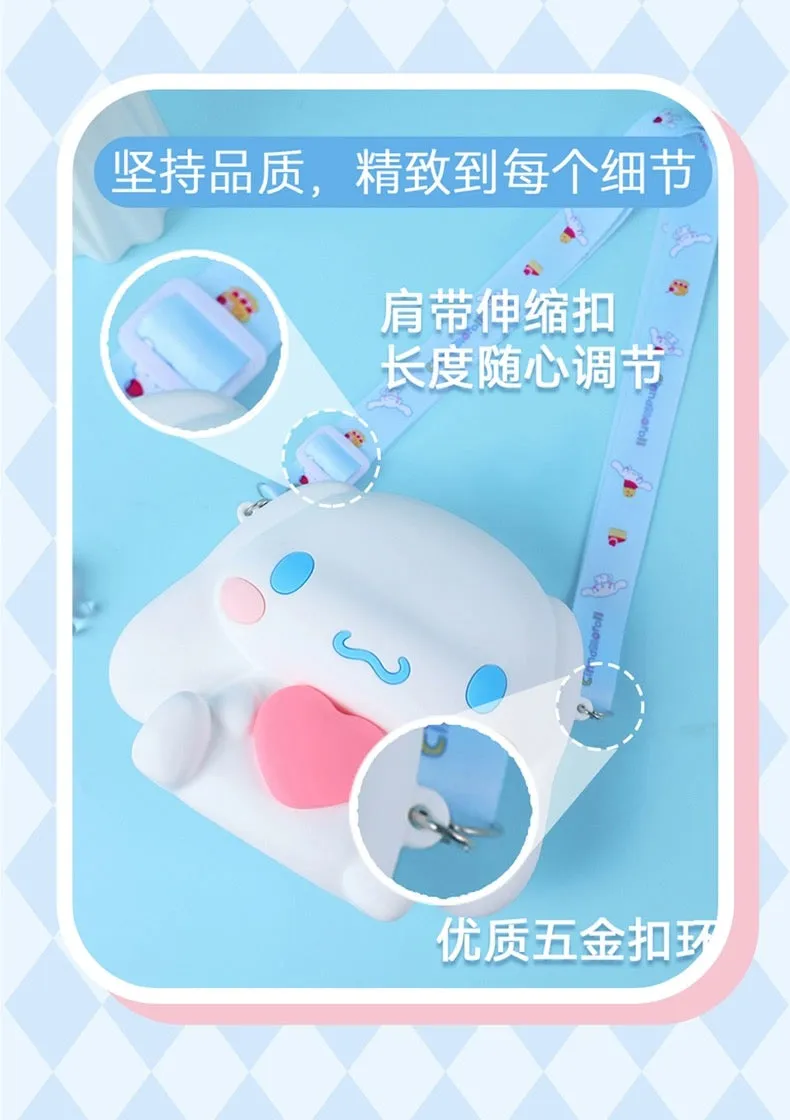 Japan Sanrio Silicone 3D Sit Pose Shoulder Bag | Cinnamoroll with Heart -  Kawaii Bag Birthday Girlfriend Children Gift