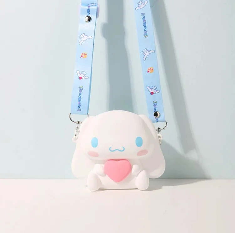 Japan Sanrio Silicone 3D Sit Pose Shoulder Bag | Cinnamoroll with Heart -  Kawaii Bag Birthday Girlfriend Children Gift