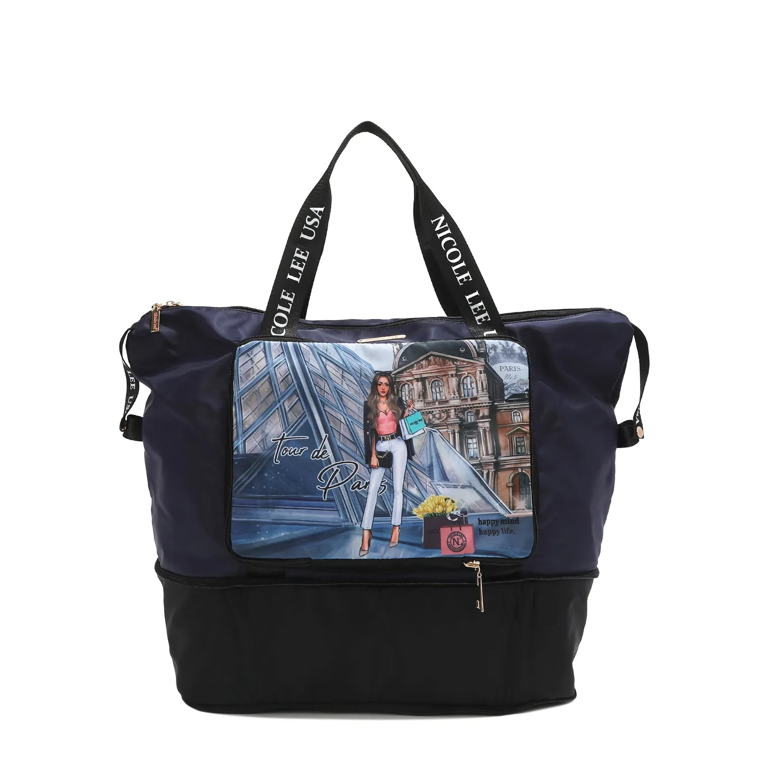 JENNA FOLDABLE NYLON TRAVEL TOTE