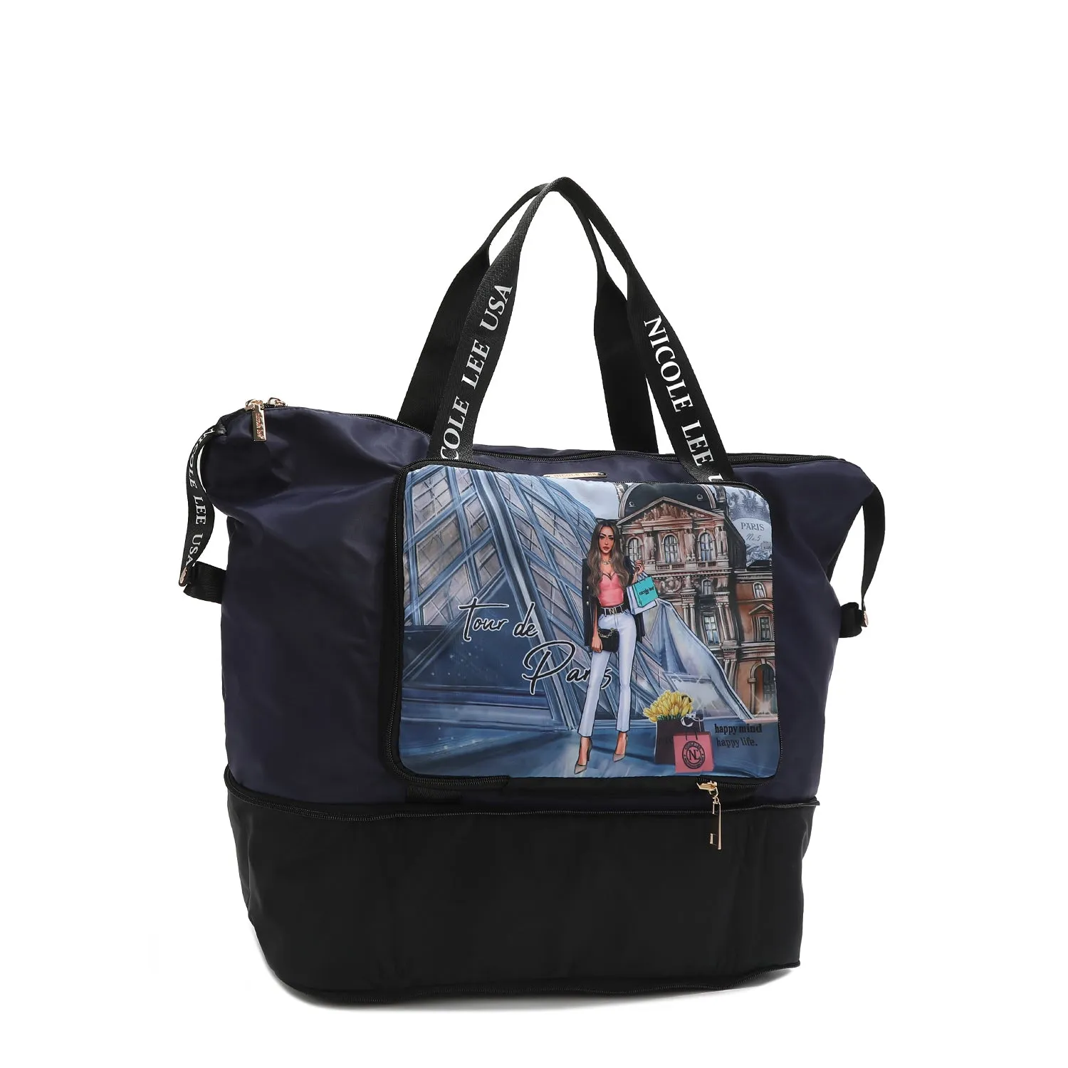 JENNA FOLDABLE NYLON TRAVEL TOTE