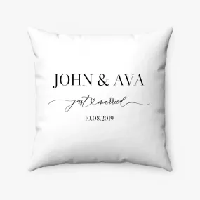 Just Married Custom Couple Pillow