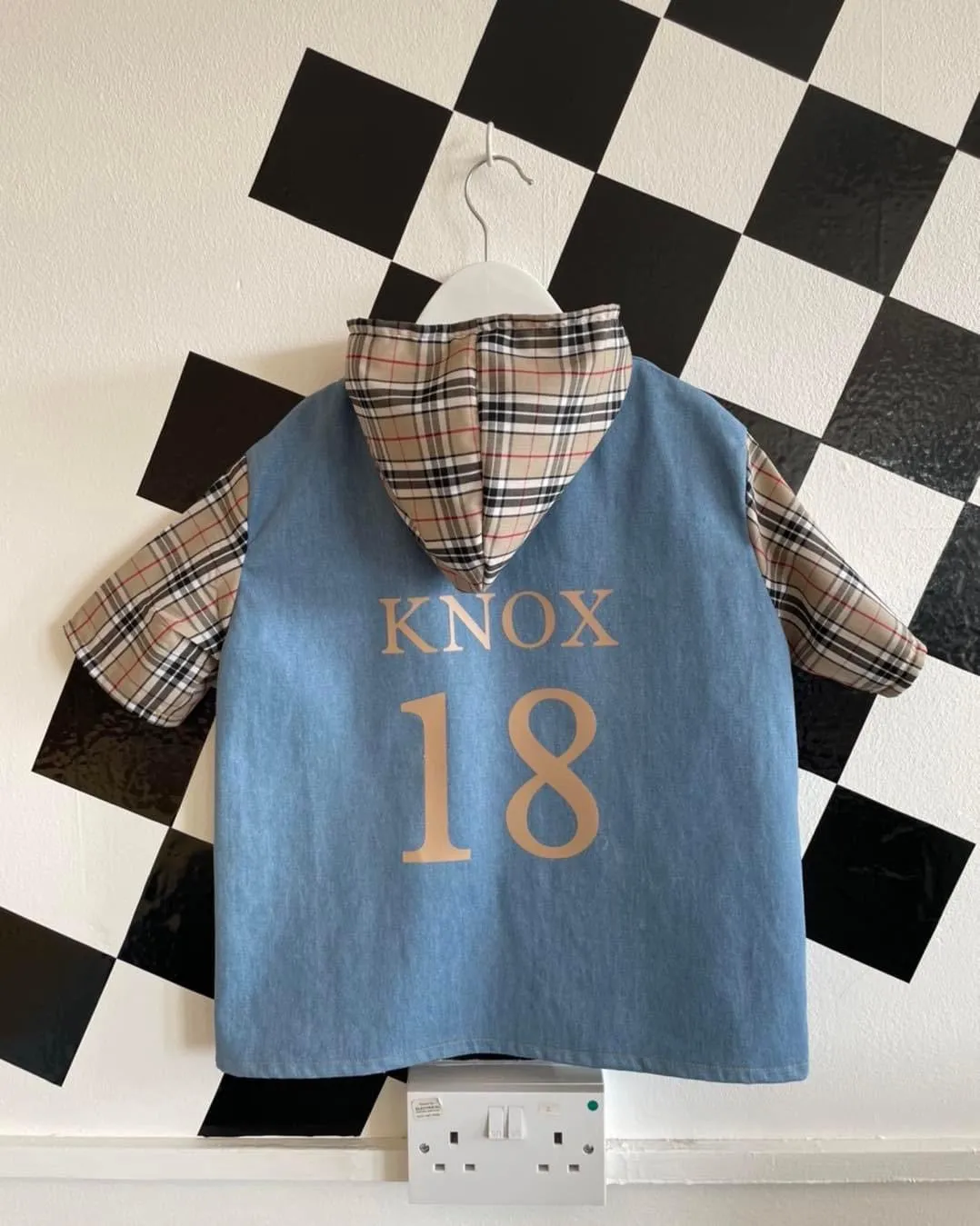 Kids Custom Denim Hooded Shirt