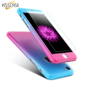 KISSCASE For iPhone 6 Case iPhone 6S 6 Plus Cover 360 Degree Full Body Cases   Tempered Glass For iPhone 7 Plus Case Accessories