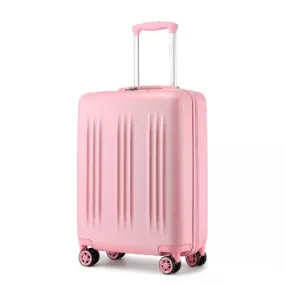 Kono 20 Inch Pink Carry-On Suitcase - Durable ABS PC, Spinner Wheels, TSA Lock