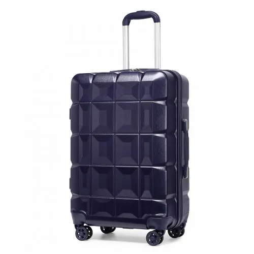 Kono 24 Inch Lightweight Hard Shell ABS Suitcase With TSA Lock - Navy | Durable & Stylish Luggage Perfect for Travel