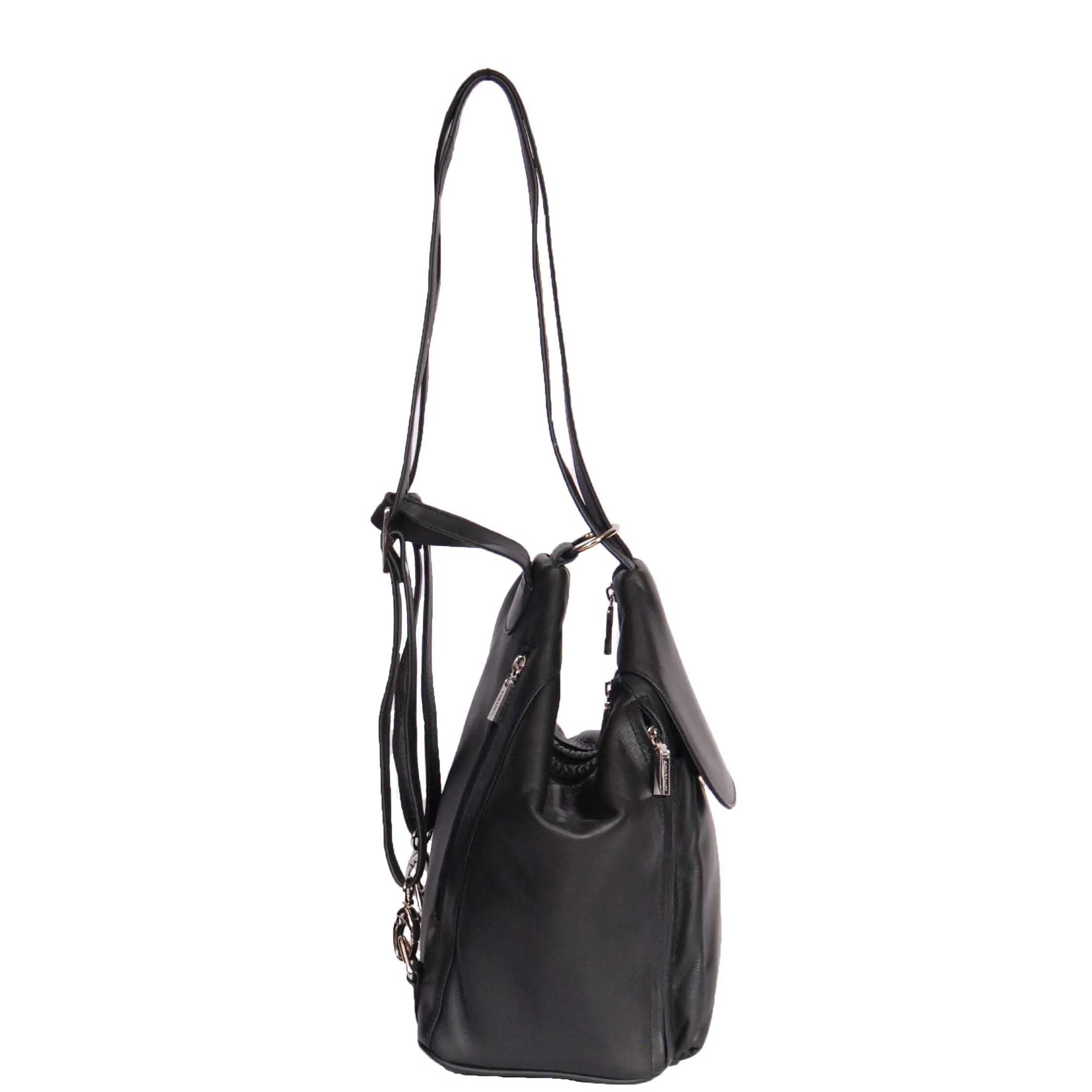 Ladies Leather Backpack Rome Black