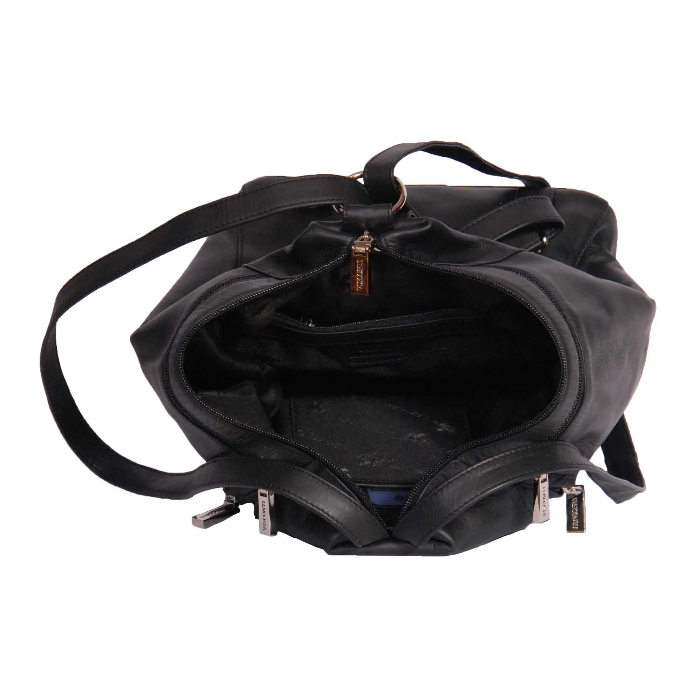 Ladies Leather Backpack Rome Black