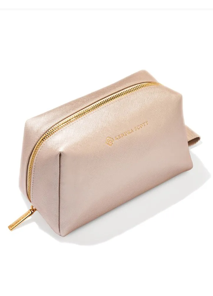 Large Cosmetic Zip Case Champagne by Kendra Scott