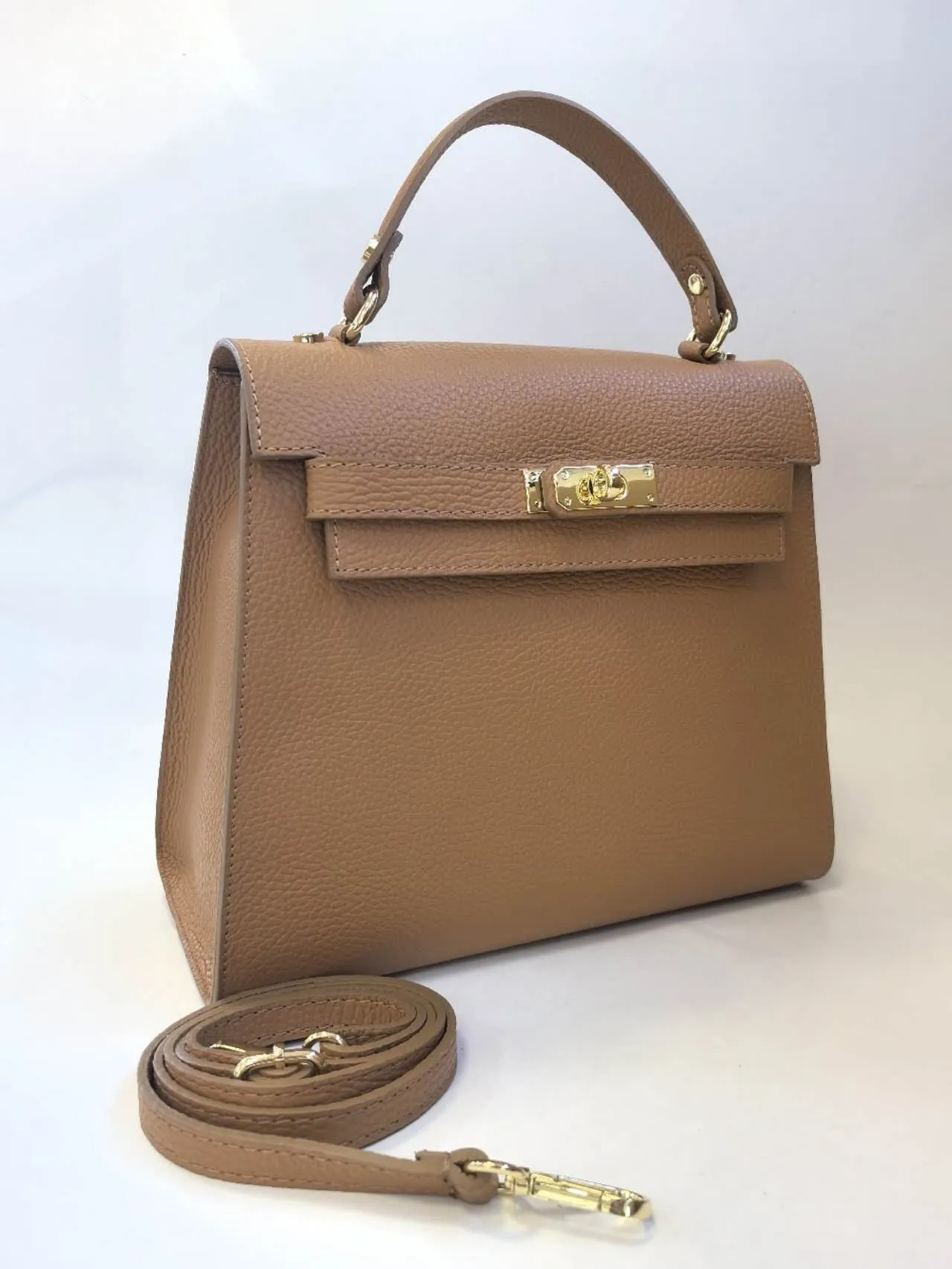 LEATHER SATCHEL HANDBAG