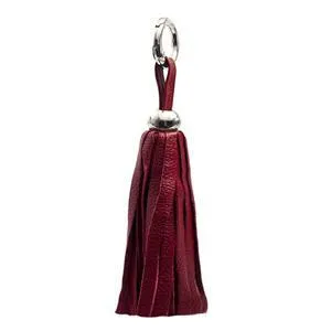 Leather Tassel - Silver/Marsala