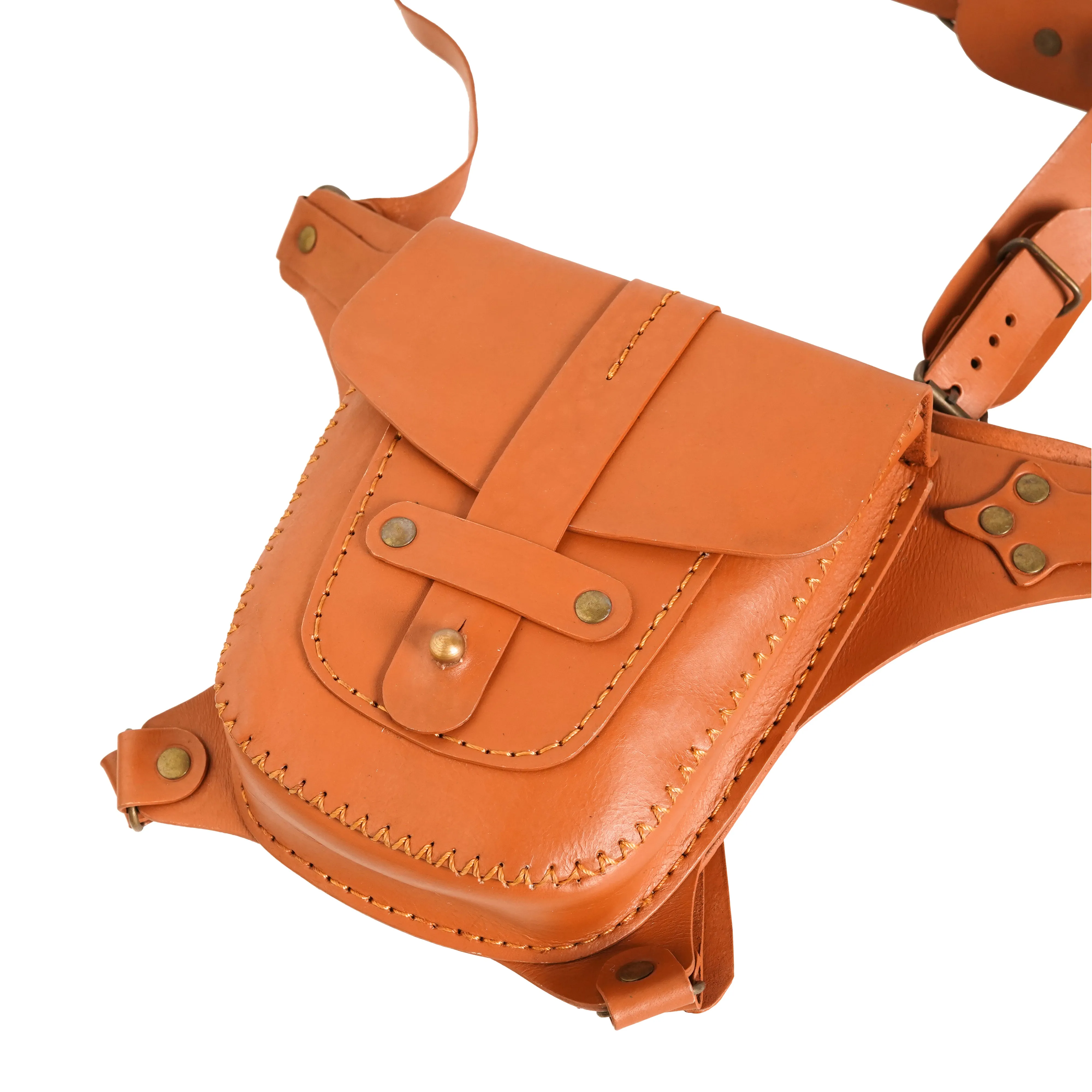 Leather Waist Bags with Hip Belt Design