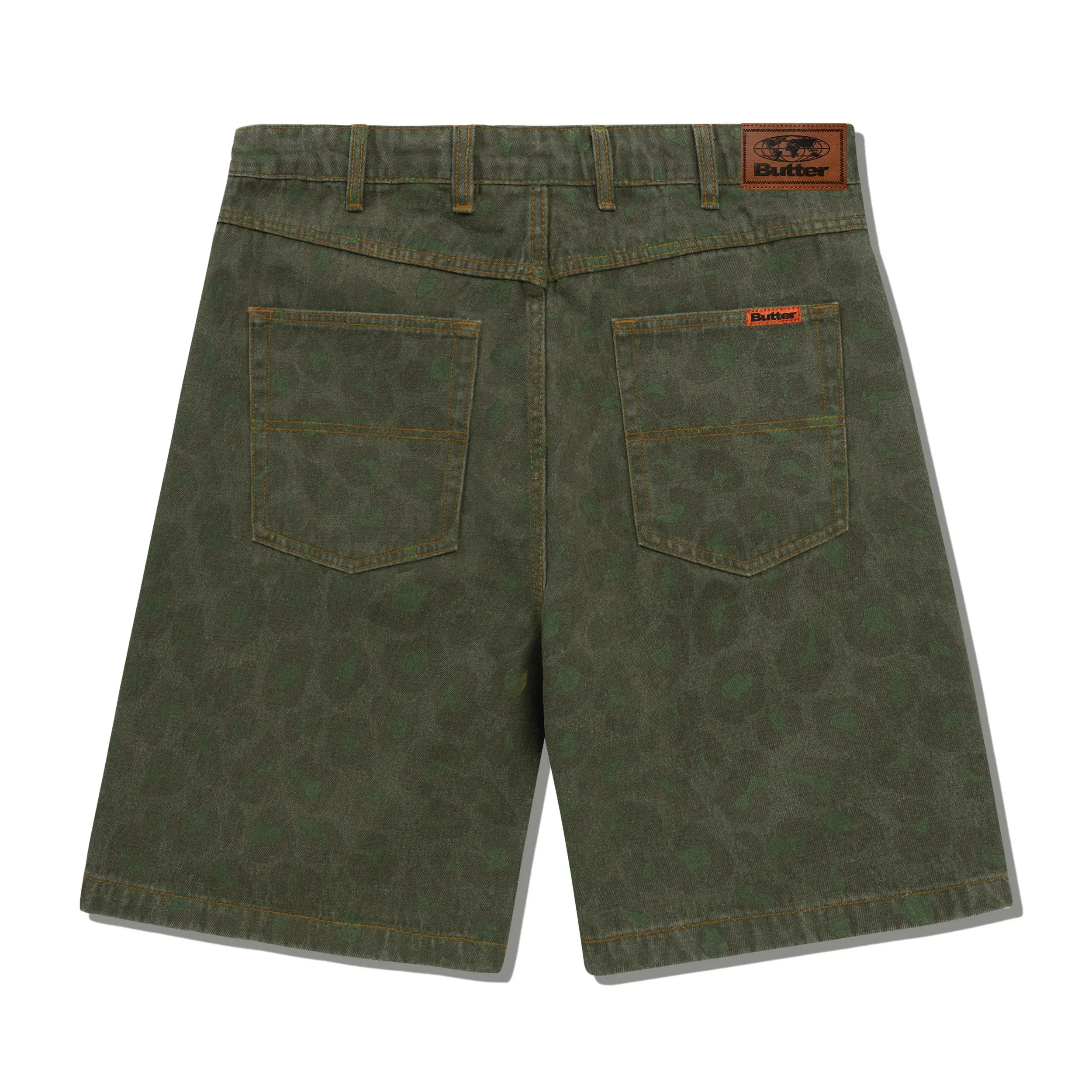 Leopard Denim Shorts, Army