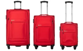 Luca Collection Red luggage Set 3pc(20/26/30") Suitcase