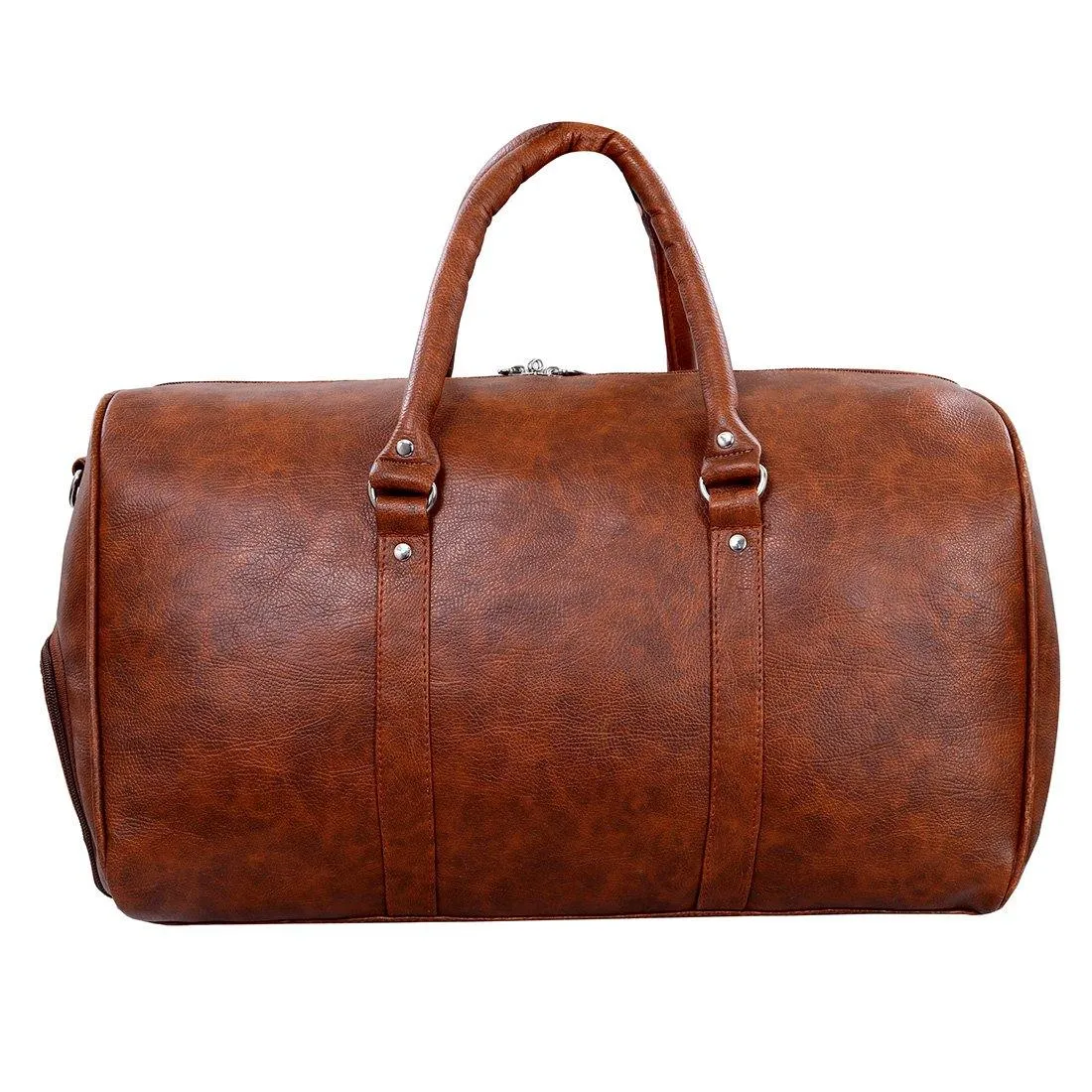 Luxurious Synthetic Leather Travel Duffel Bag with Shoe Compartment