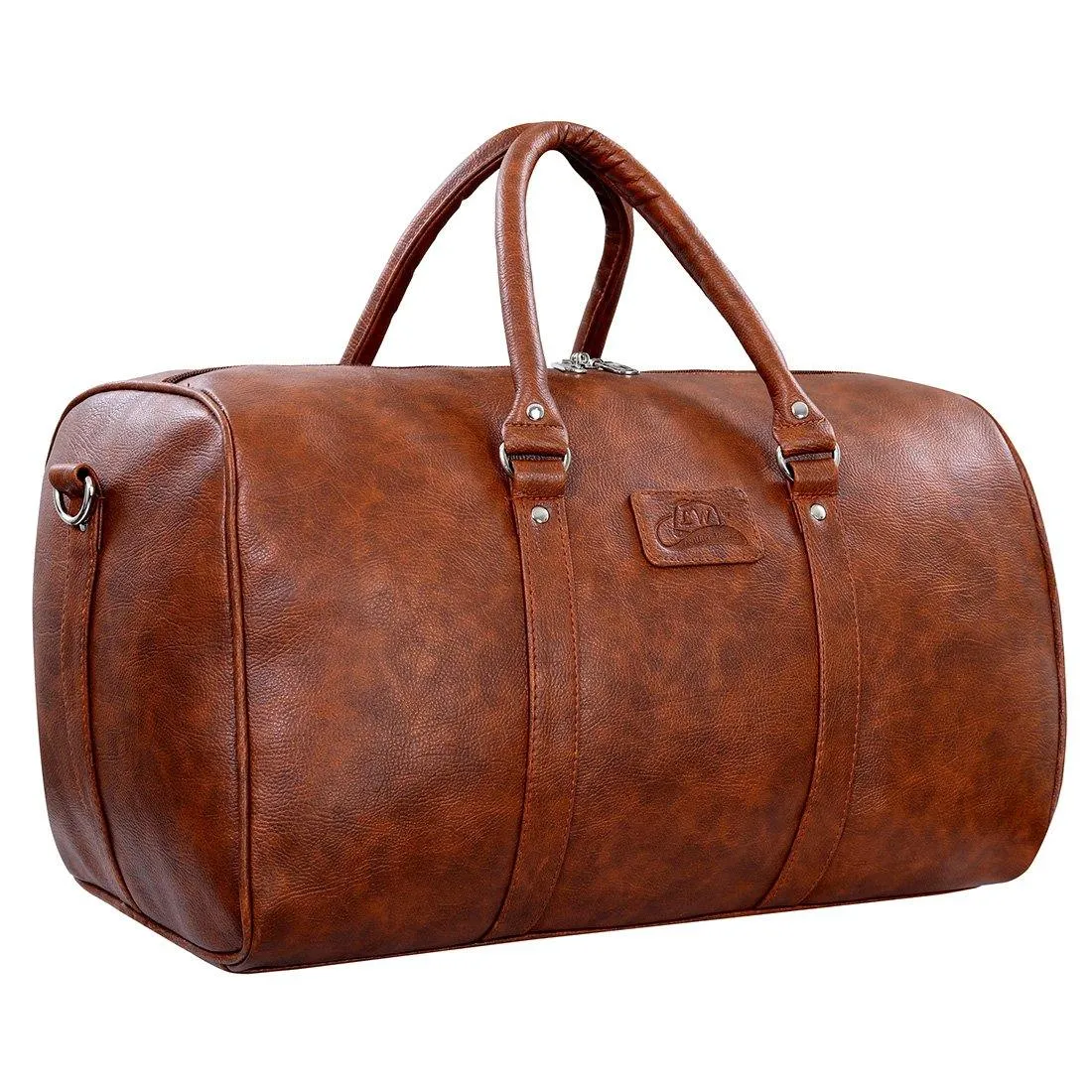 Luxurious Synthetic Leather Travel Duffel Bag with Shoe Compartment