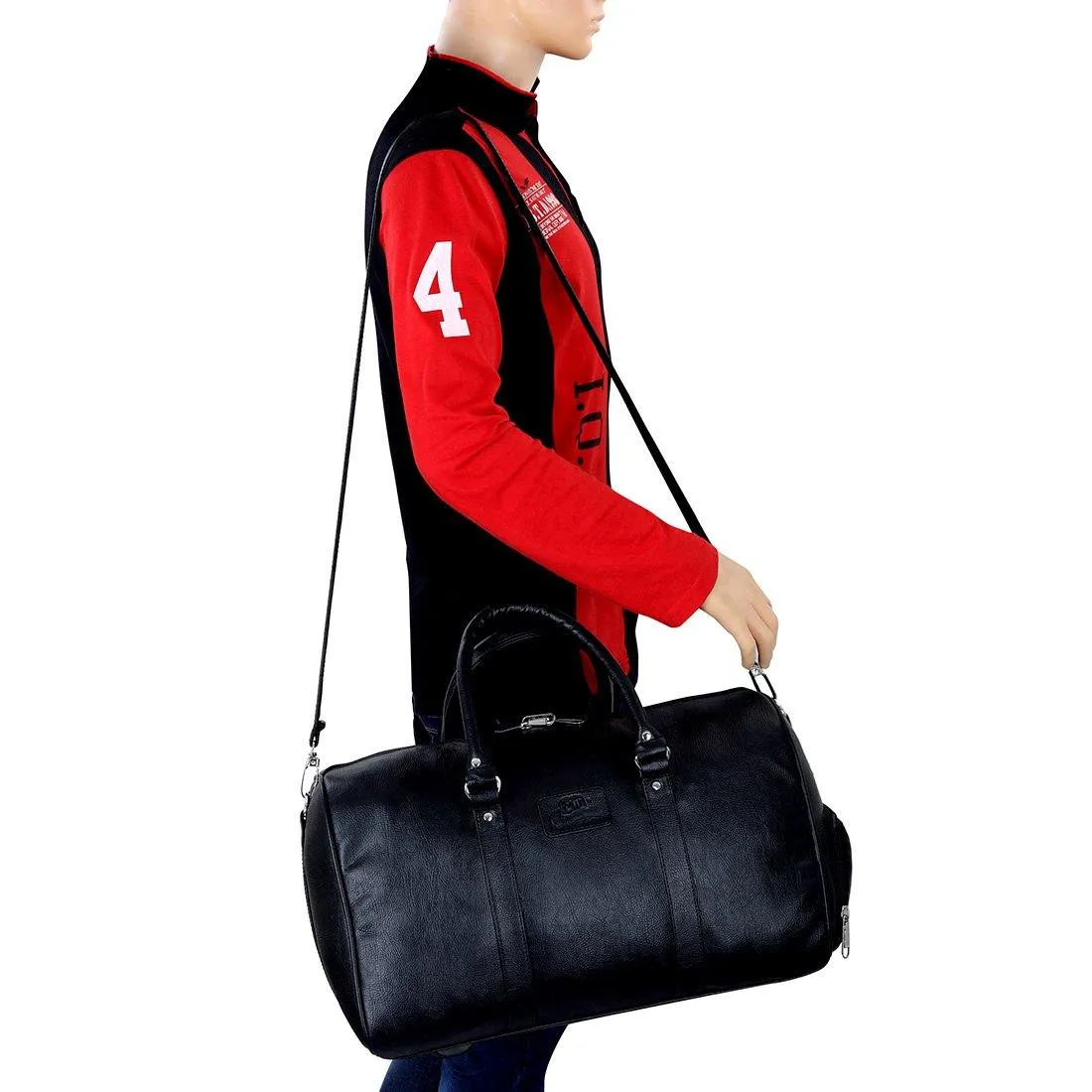 Luxurious Synthetic Leather Travel Duffel Bag with Shoe Compartment