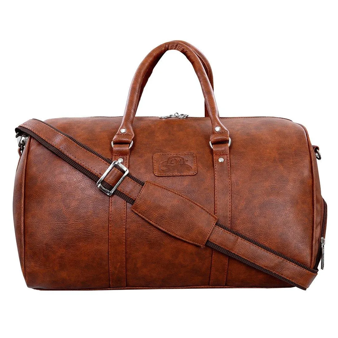 Luxurious Synthetic Leather Travel Duffel Bag with Shoe Compartment