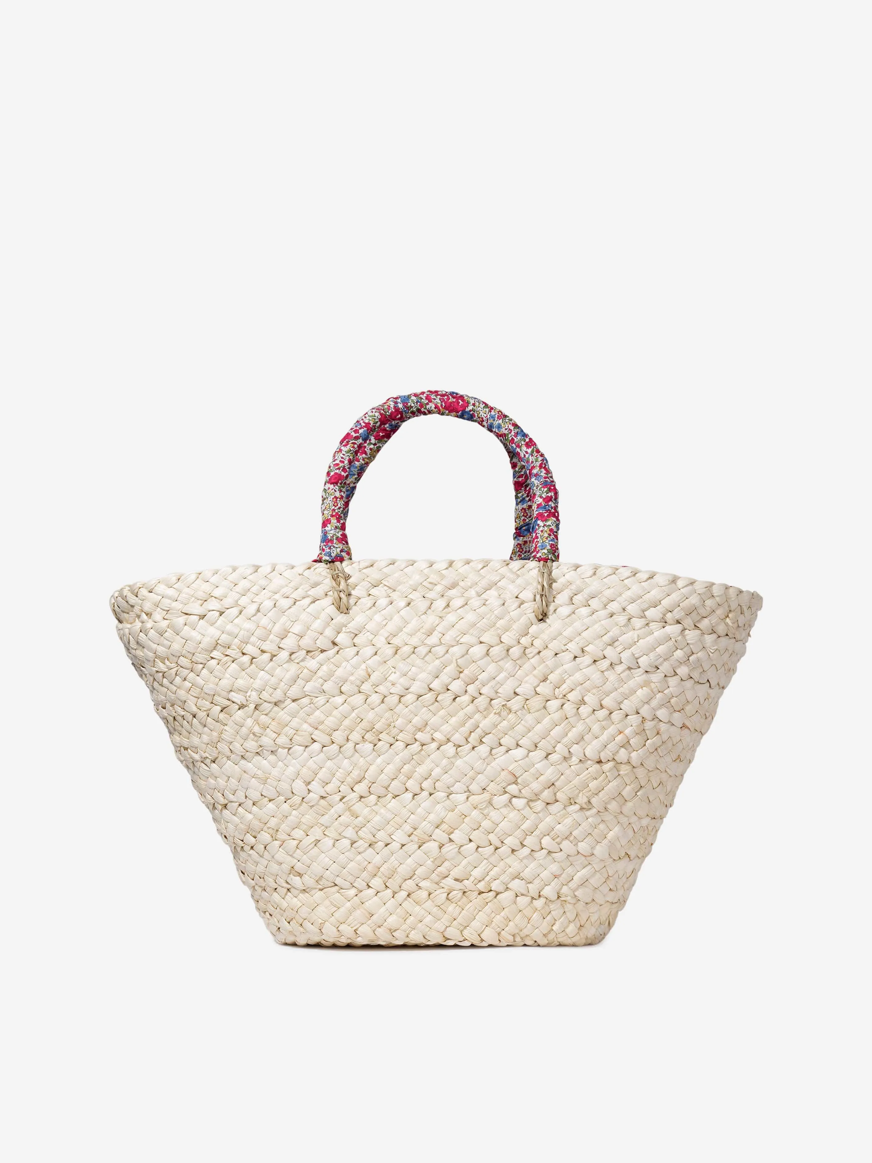 MC2 Saint Barth Girls Straw Logo Bag in Beige