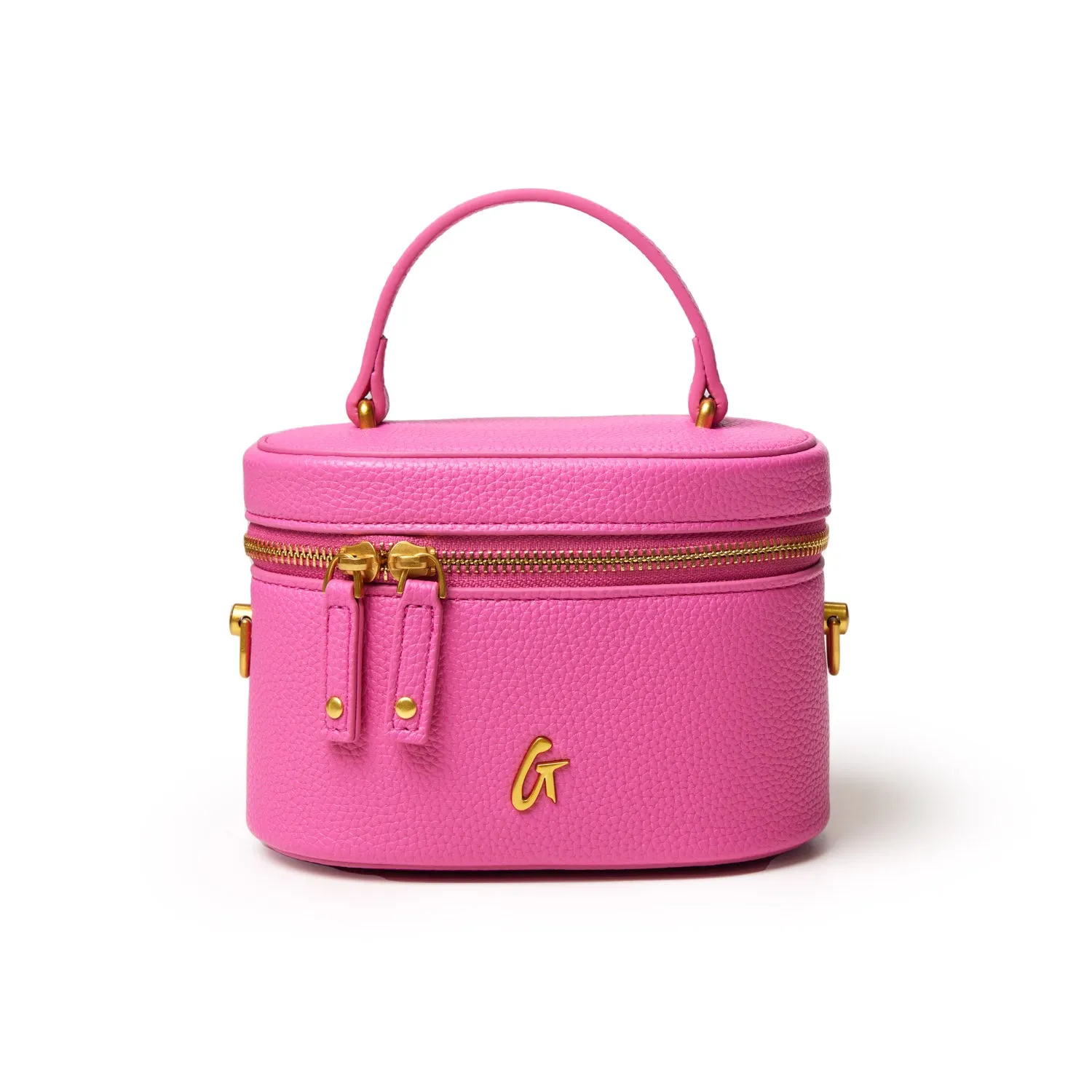 MINI PEBBLE VANITY BAG - HOT PINK