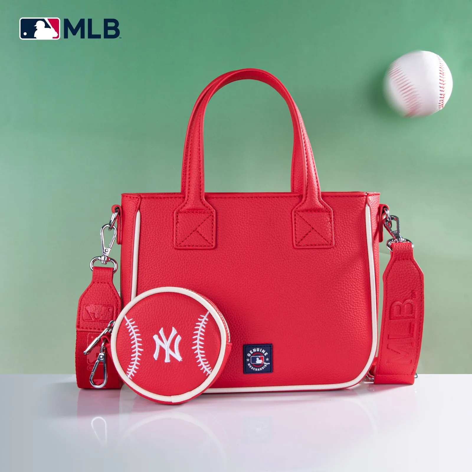 MLB-NY103  MLB  New York Yankees Team Tote/Crossbody with Baseball Coin Pouch