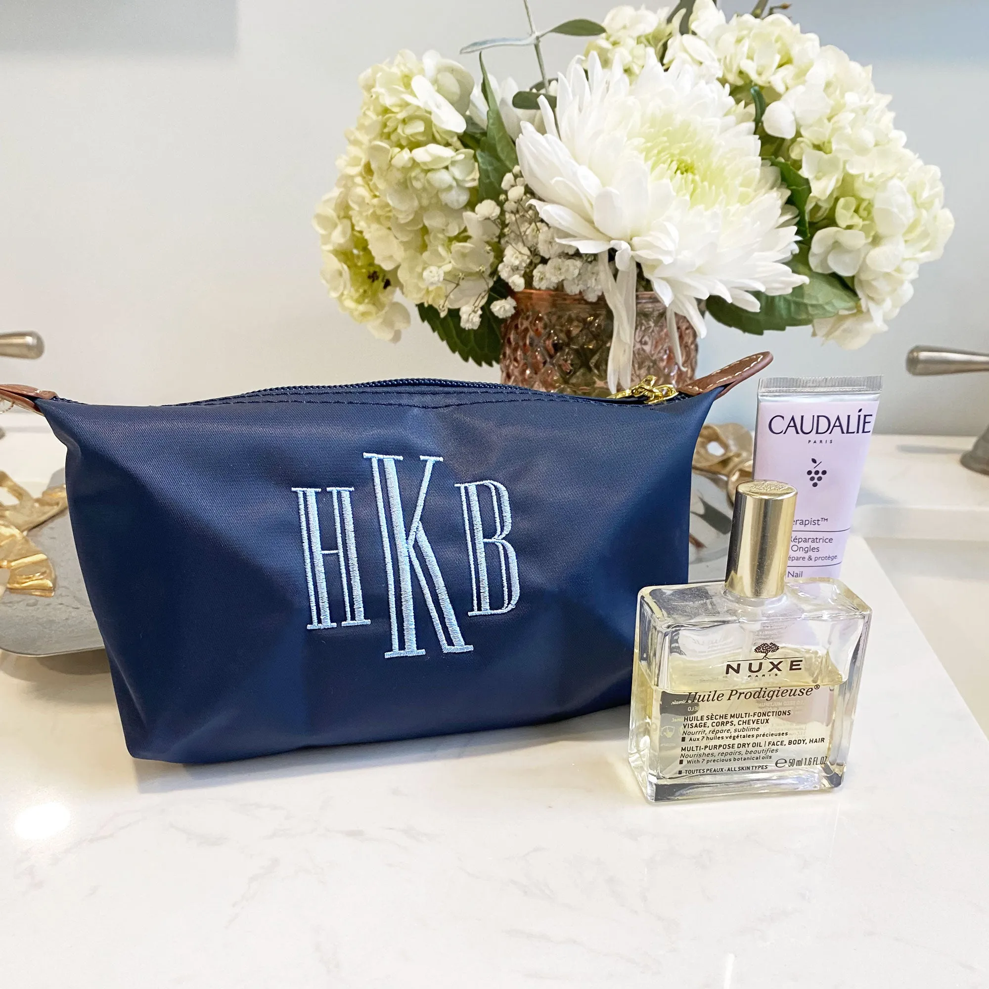 Monogram and Personalized Nylon Make Up Pouch