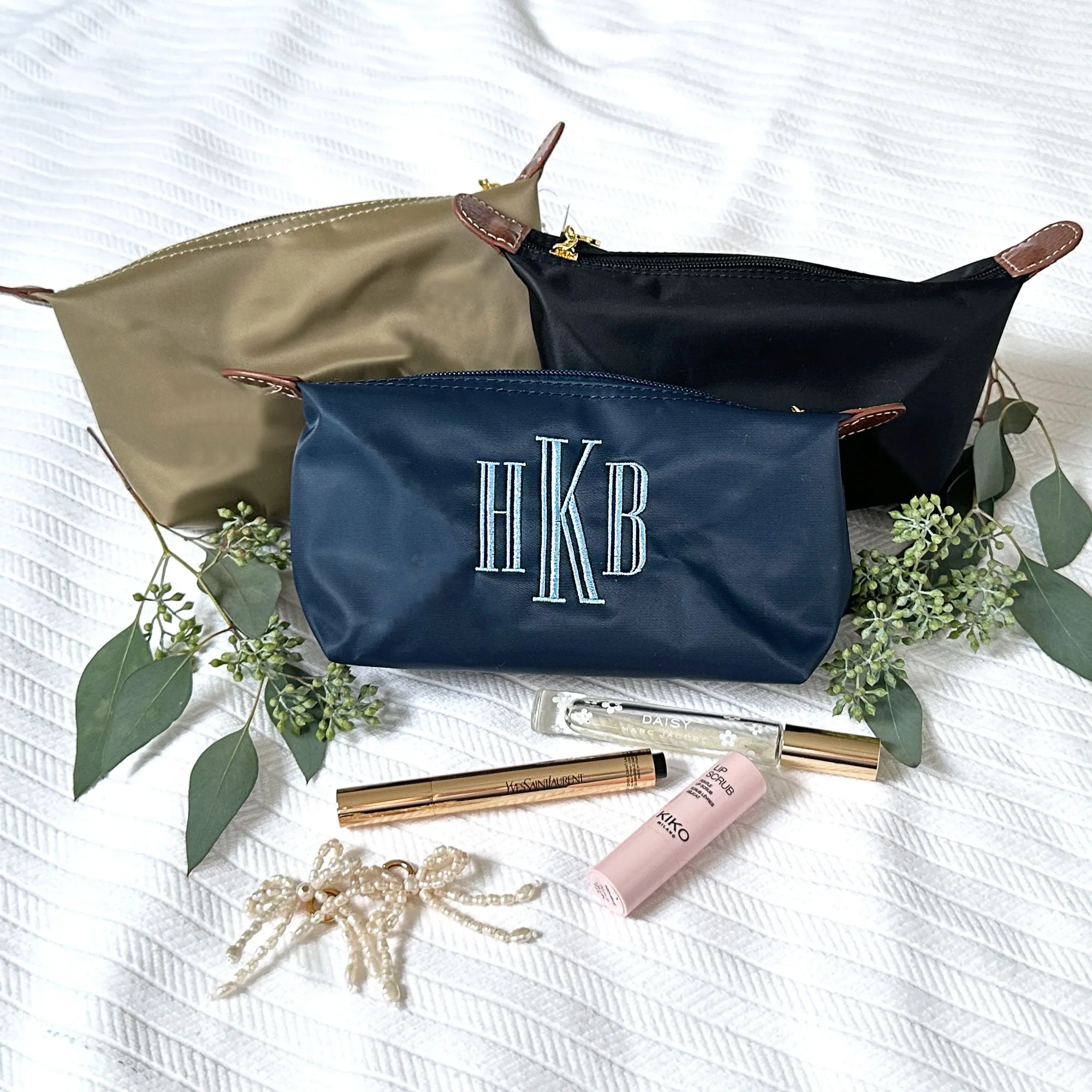 Monogram and Personalized Nylon Make Up Pouch