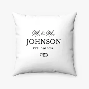 Mr. And Mrs. Custom Couple Pillow