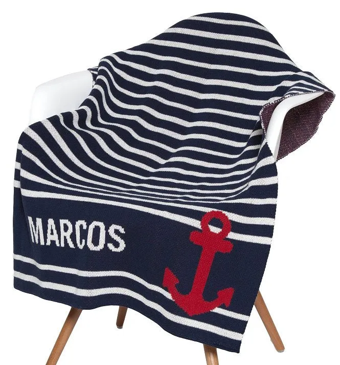 Nautical Stripe Custom Eco-Conscious Baby Throw