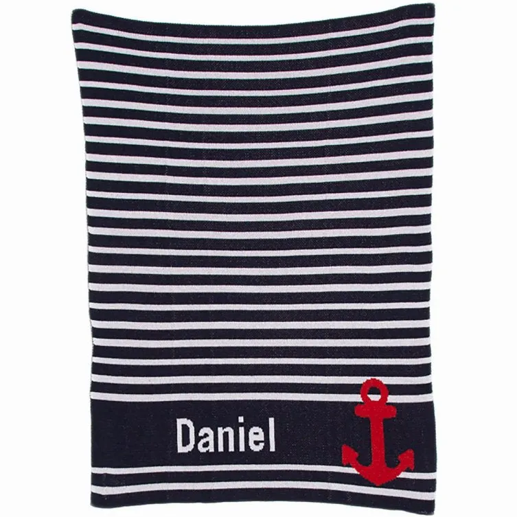 Nautical Stripe Custom Eco-Conscious Baby Throw