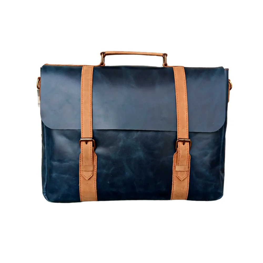 Navy Classic Messenger Bag 15 inch Laptop