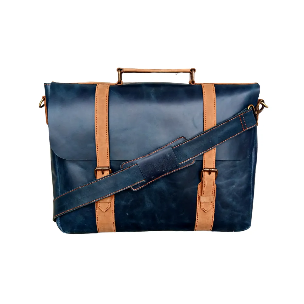 Navy Classic Messenger Bag 15 inch Laptop