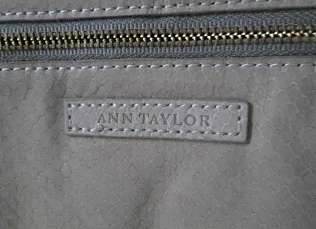 NEW NWT ANN TAYLOR Reptile Leather Bag Clutch Purse Evening Bag TAN BEIGE $118