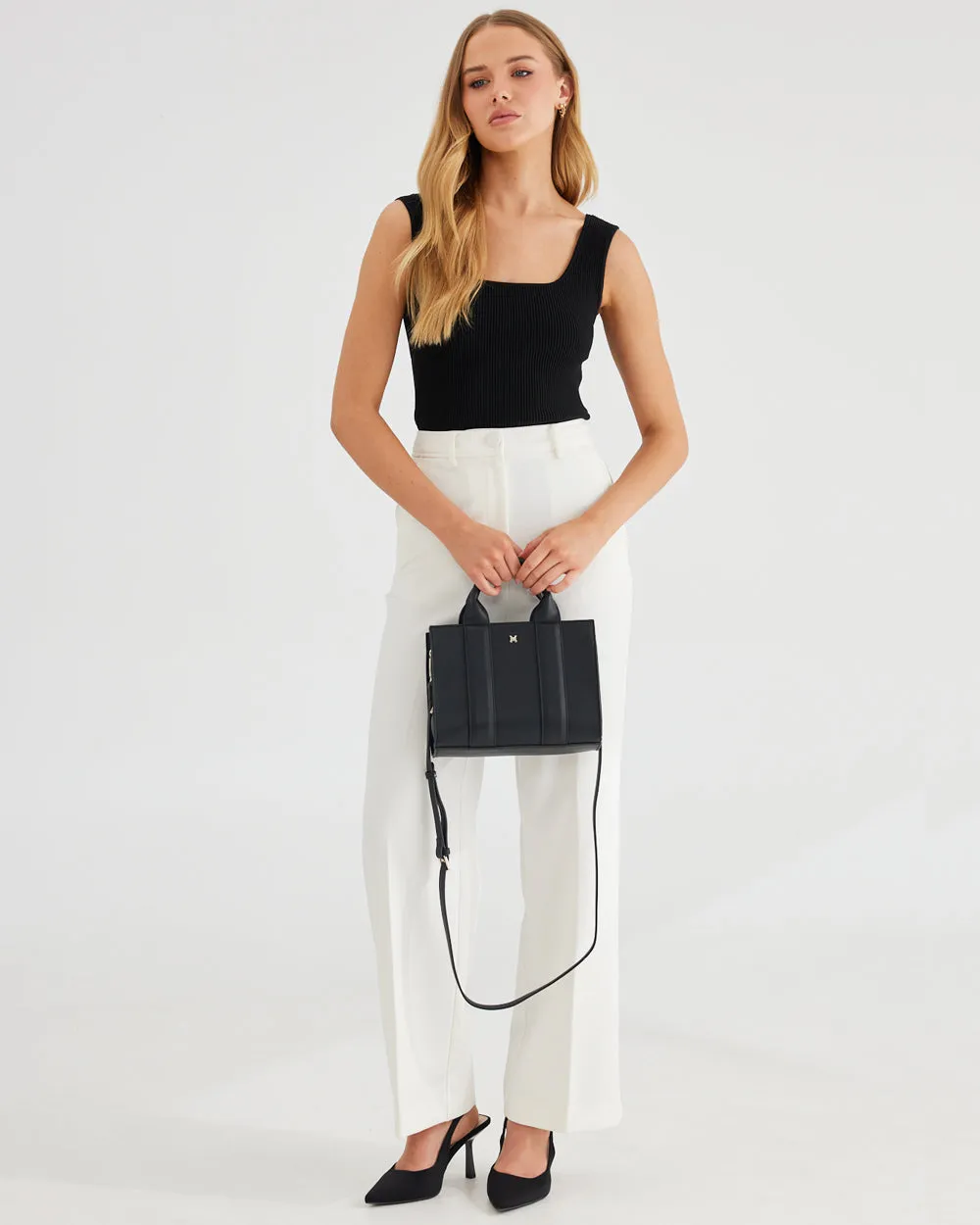 Nova Small Grab Tote With Monogram Stripe Strap