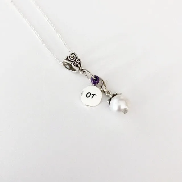 OT NECKLACE/VINTAGE OT TAG AND BEAUTIFUL Pearl