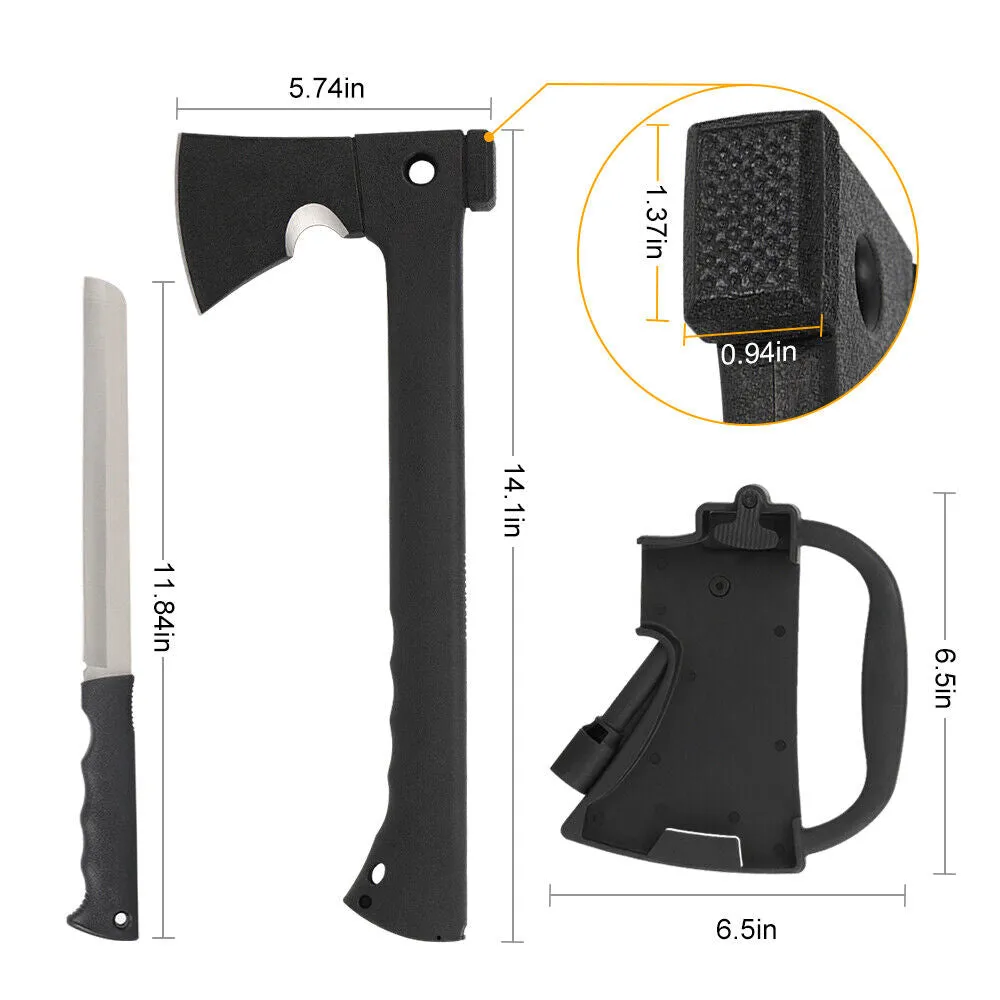 Outdoor Snake Eye Tactical Camping Hand Axe With Knife And Whistle Jg-93